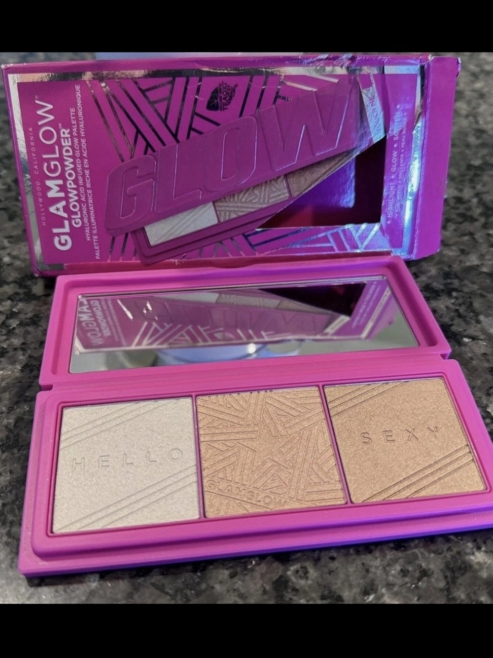 GLAMGLOW Pink Glow Powder Trio Highlighter Palette NEW Palette DISCONTINUED